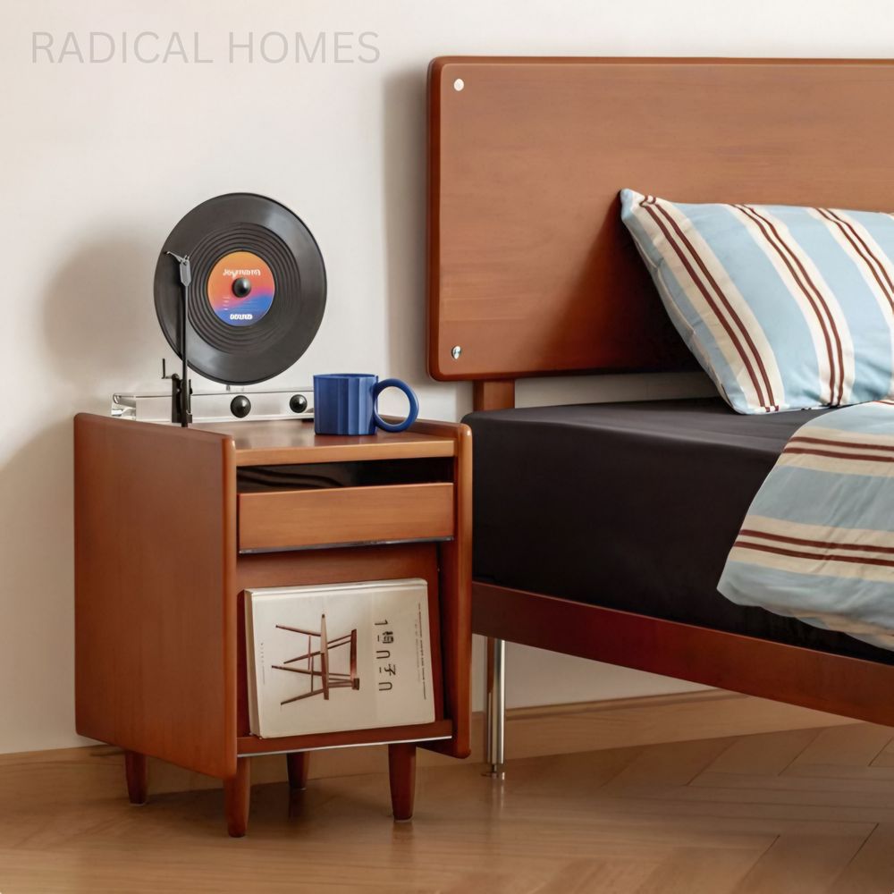 NARVEL Modern Solid Wood Bedside Table - Radical Homes Singapore