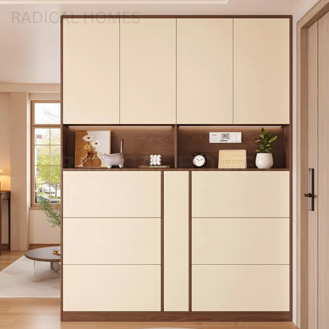 MANNETH Modern Solid Wood Shoe Cabinet - Radical Homes Singapore