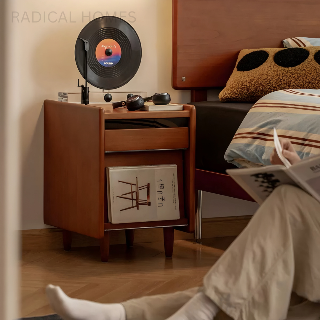 NARVEL Modern Solid Wood Bedside Table - Radical Homes Singapore