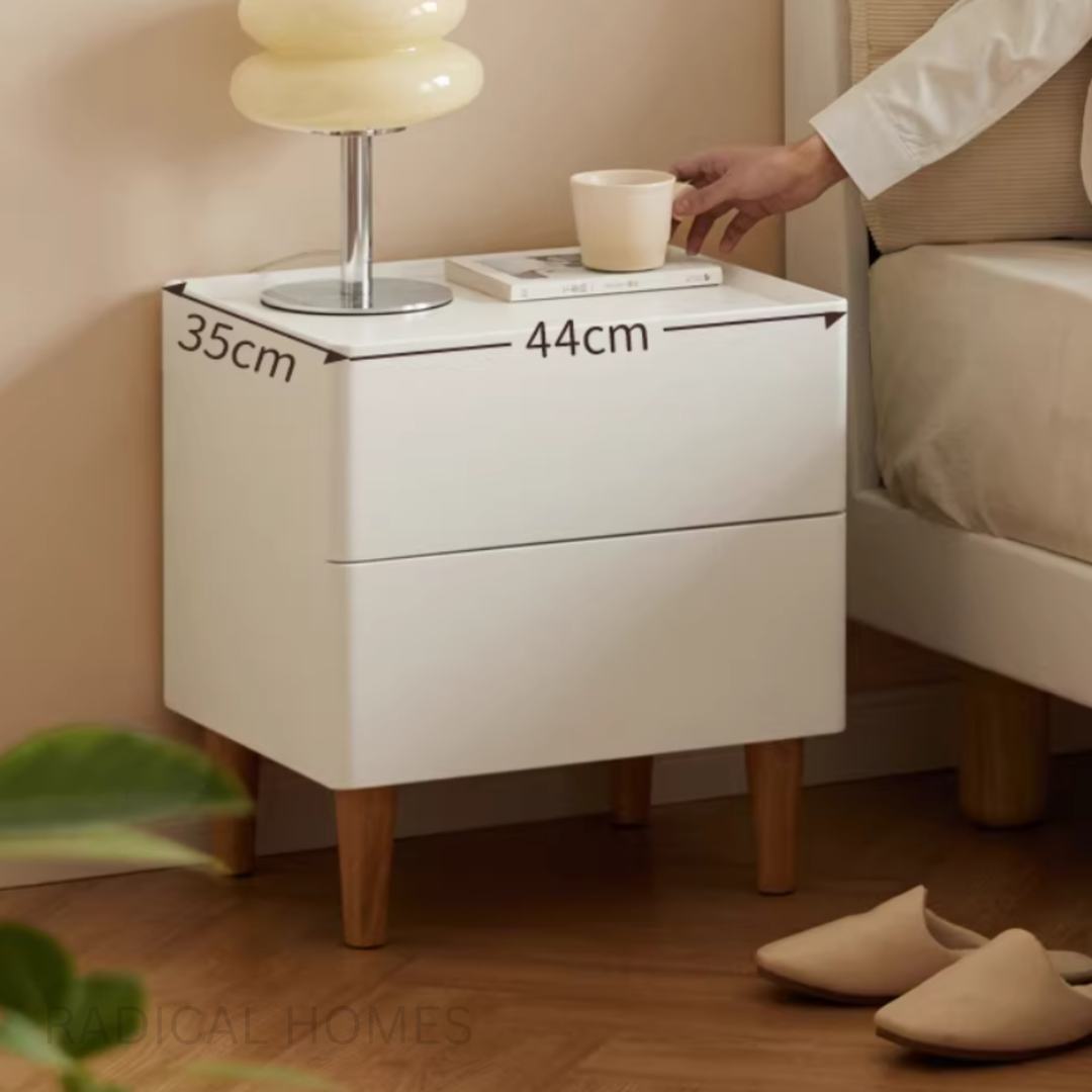 ELMIRA Modern Solid Wood Bedside Table - Radical Homes Singapore