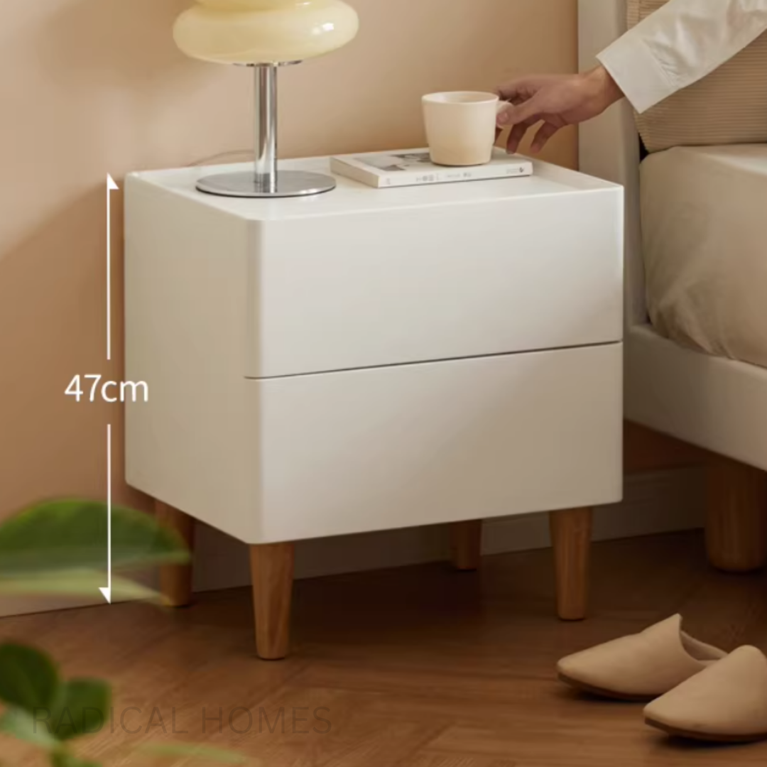 ELMIRA Modern Solid Wood Bedside Table - Radical Homes Singapore
