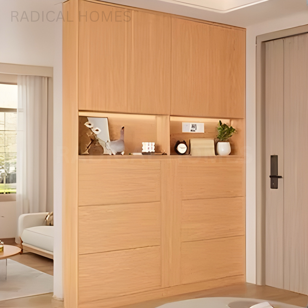 MANNETH Modern Solid Wood Shoe Cabinet - Radical Homes Singapore