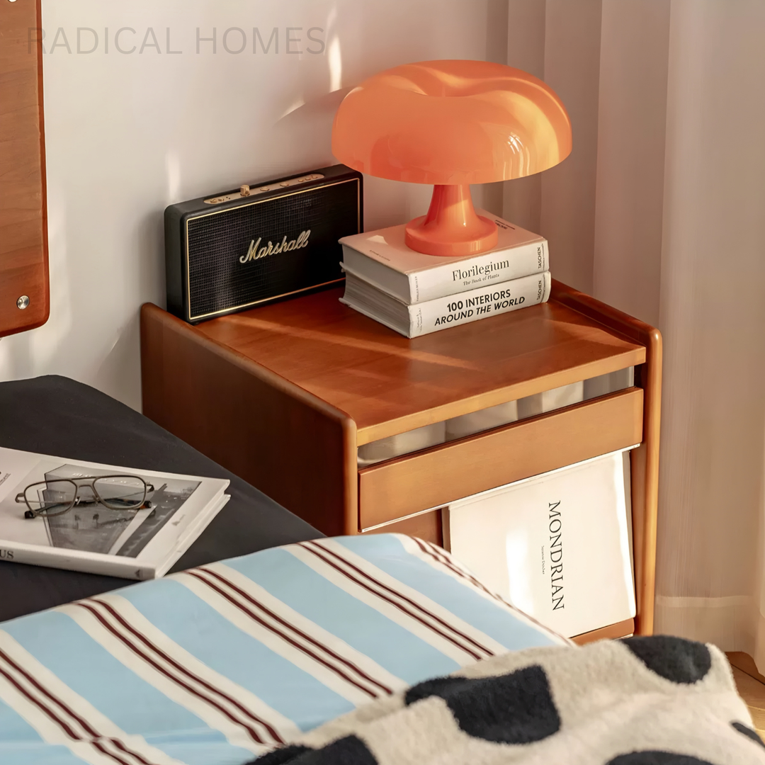 NARVEL Modern Solid Wood Bedside Table - Radical Homes Singapore