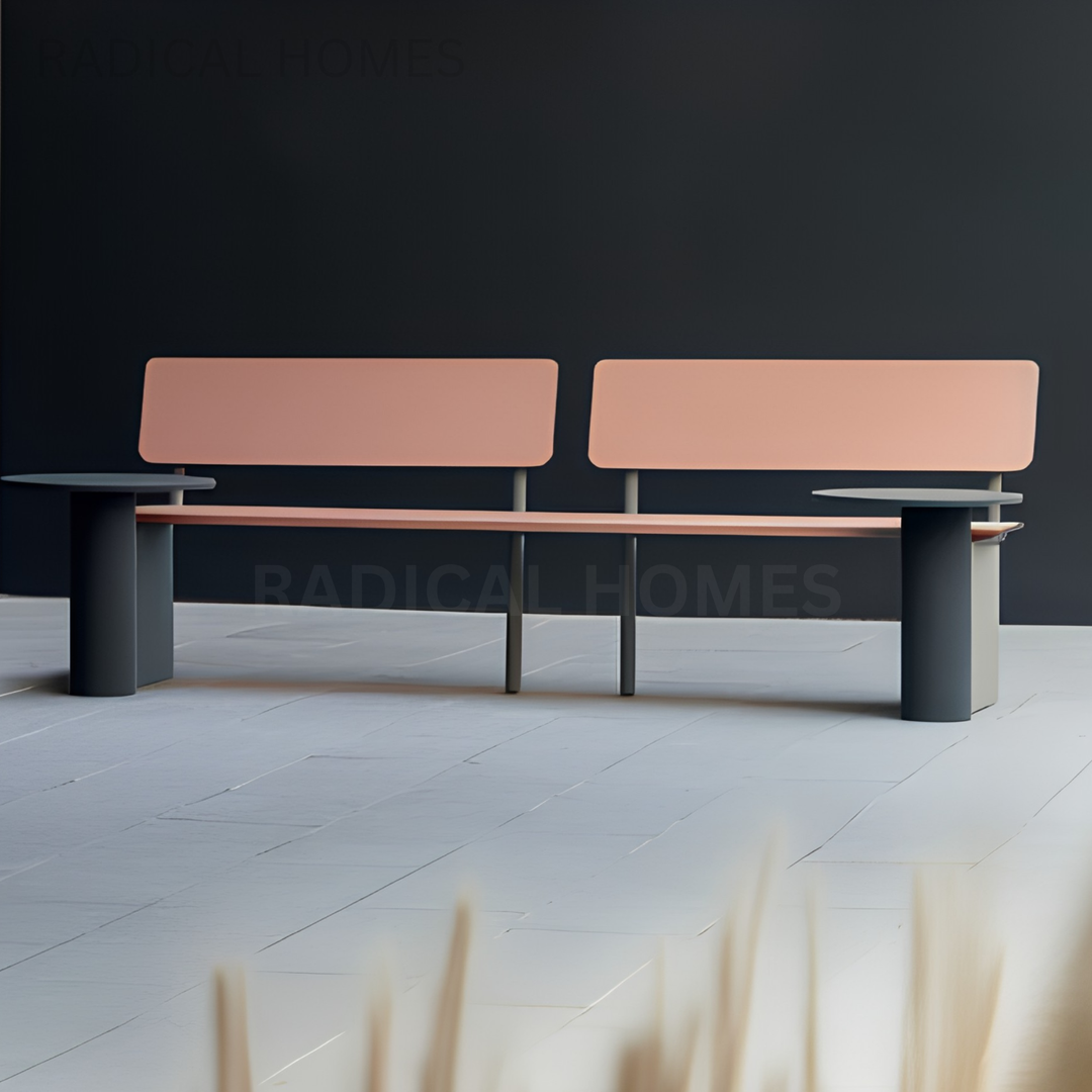 ORA Modern Outdoor Bench With Side Tables