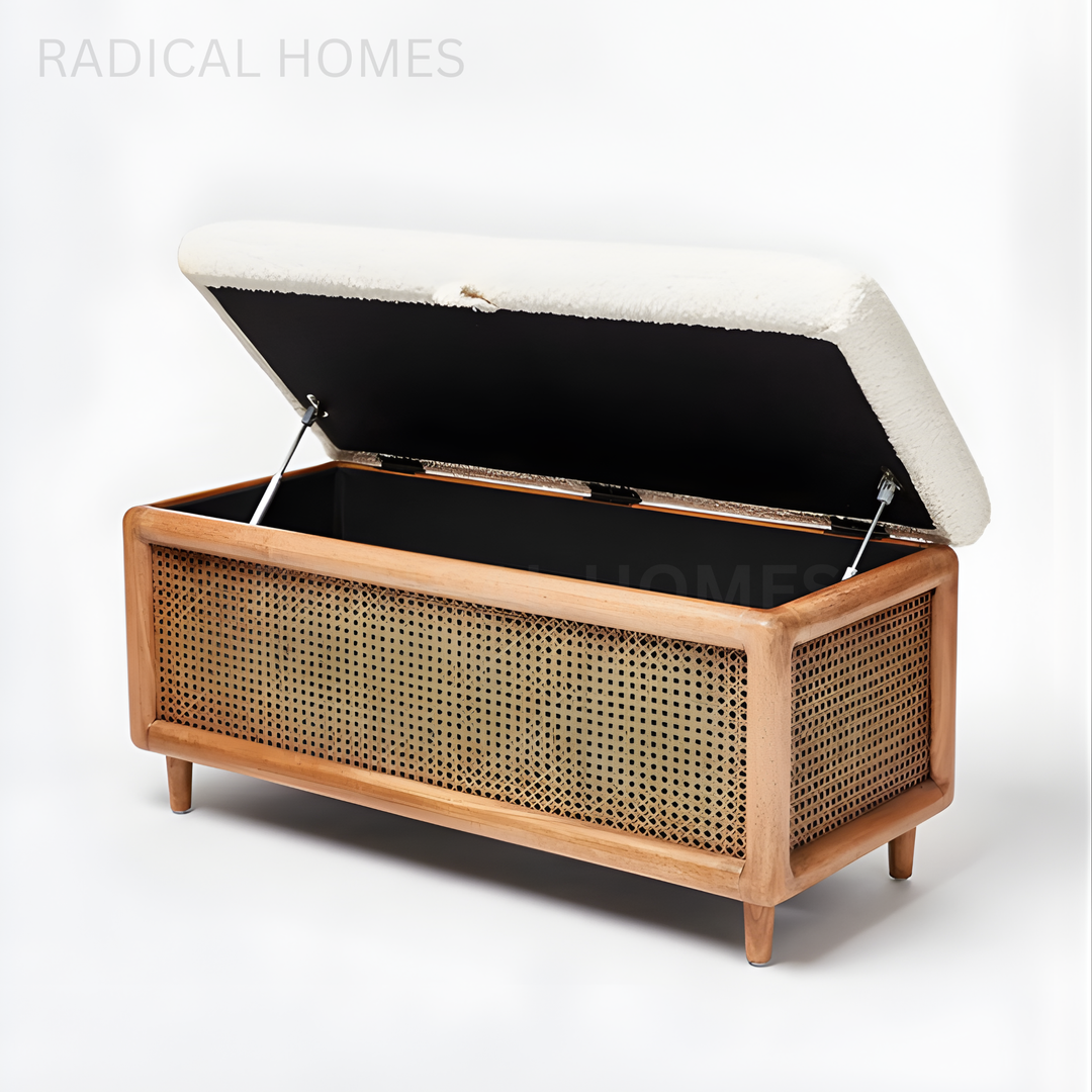TOLE Vintage Rattan Storage Bench - Radical Homes Singapore