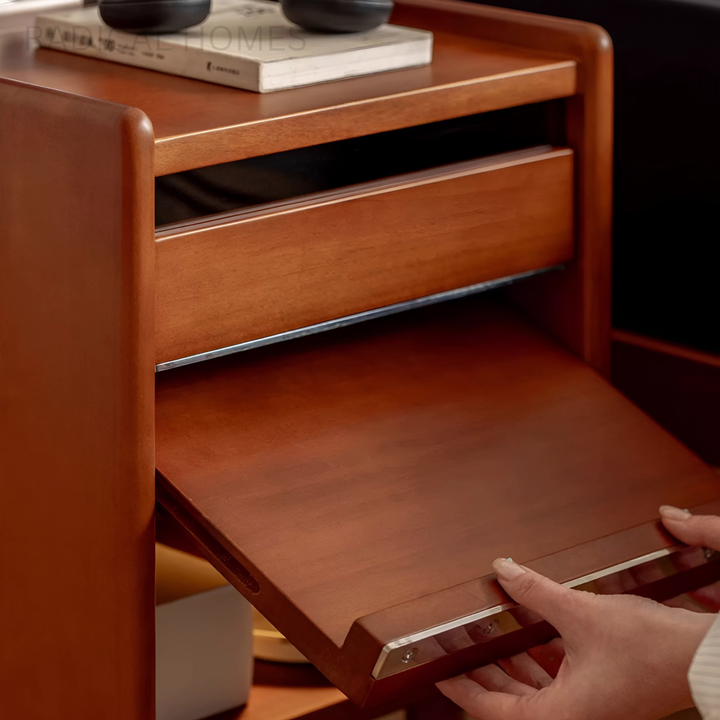 NARVEL Modern Solid Wood Bedside Table - Radical Homes Singapore