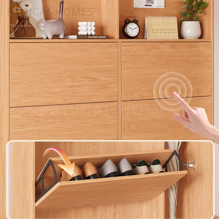 MANNETH Modern Solid Wood Shoe Cabinet - Radical Homes Singapore