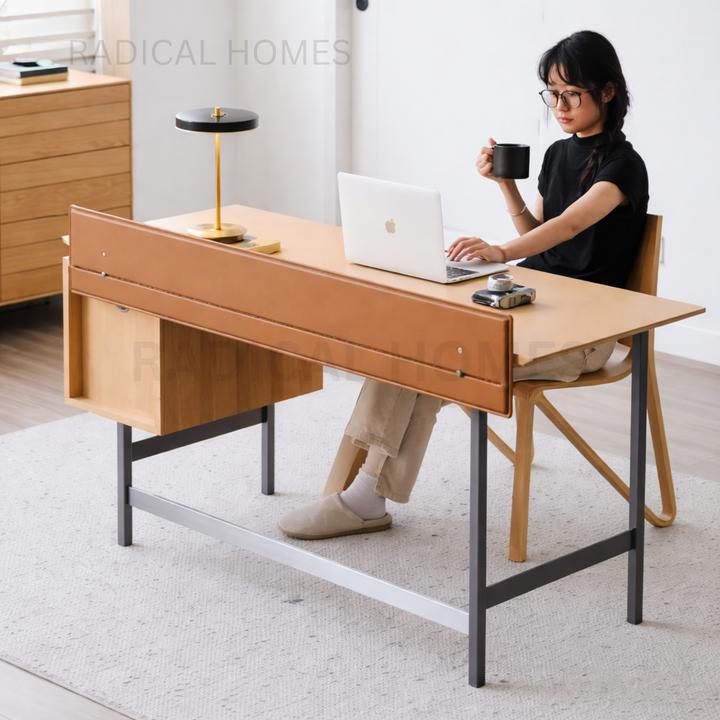 ROME Scandinavian Solid Wood Study Table - Radical Homes Singapore