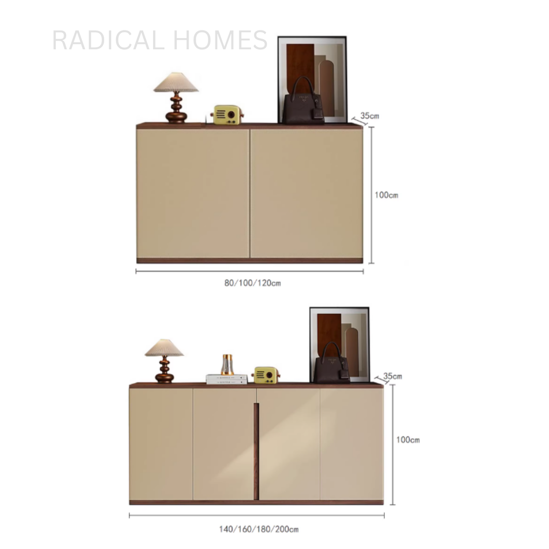 LUA Modern Saddle Leather Shoe Cabinet - Radical Homes Singapore