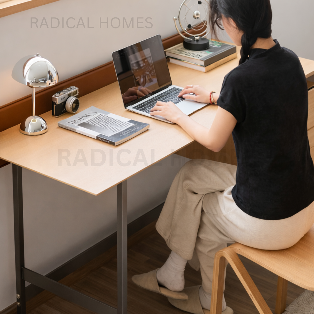 ROME Scandinavian Solid Wood Study Table - Radical Homes Singapore