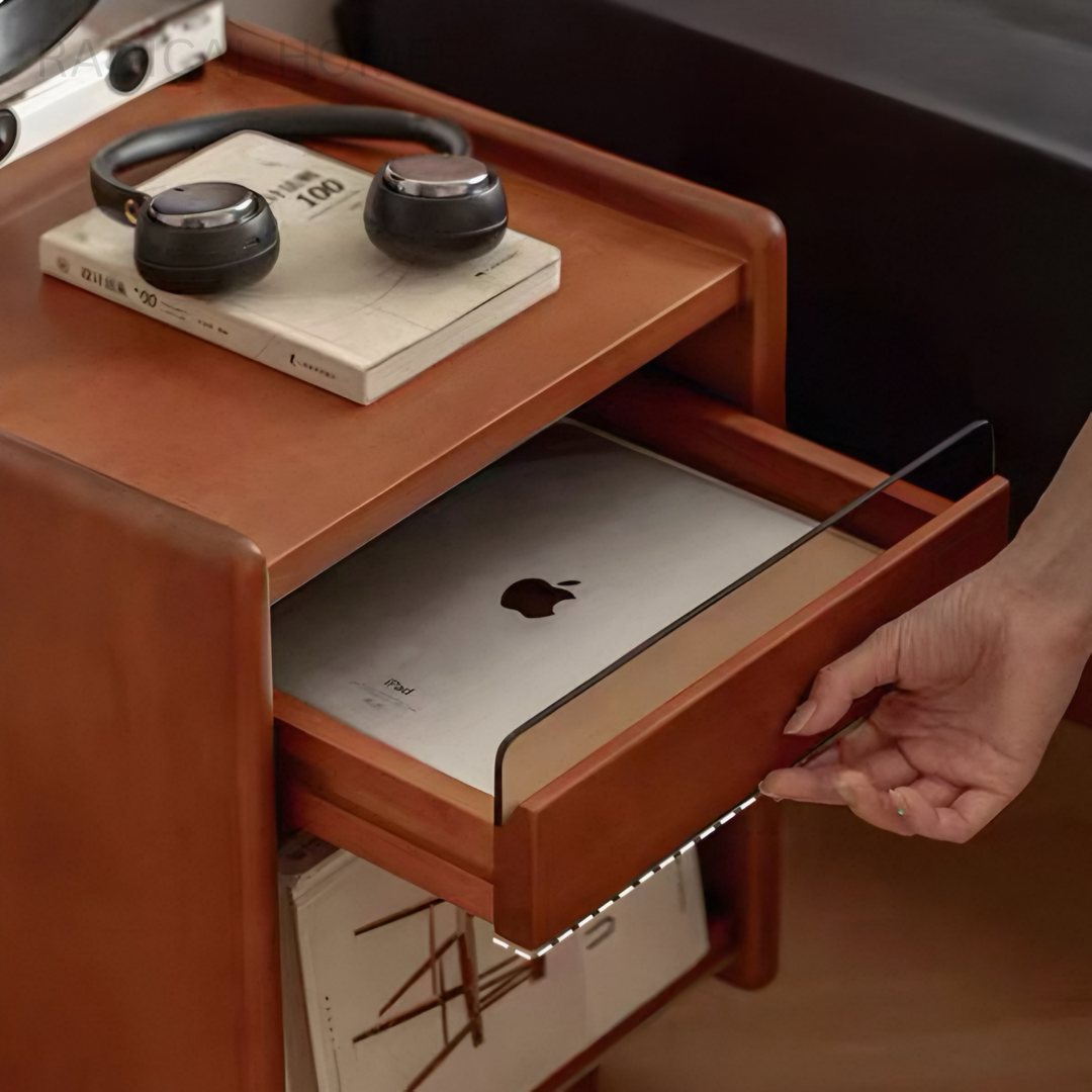 NARVEL Modern Solid Wood Bedside Table - Radical Homes Singapore