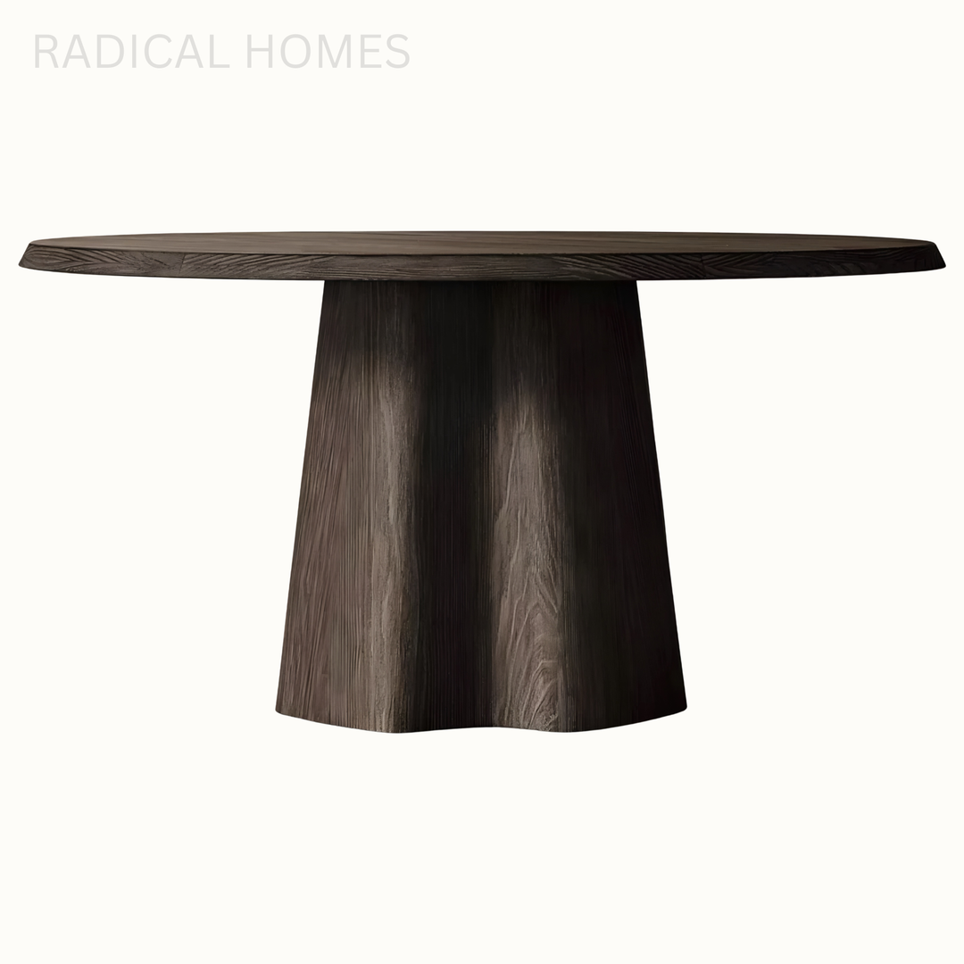 ORVINO Modern Solid Wood Round Dining Table - Radical Homes Singapore