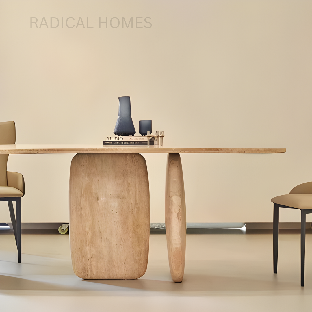 ALSTON Modern Travertine Dining Table - Radical Homes Singapore