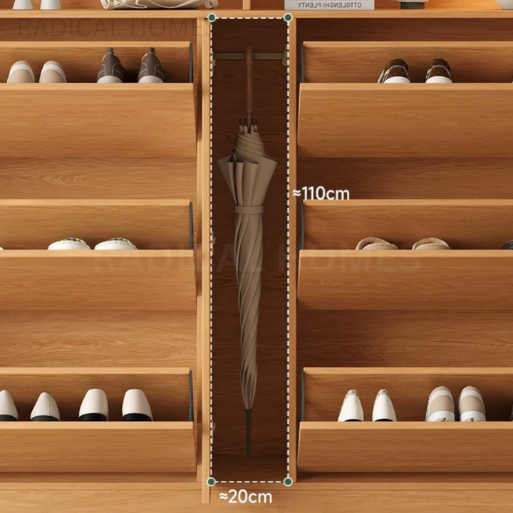 MANNETH Modern Solid Wood Shoe Cabinet - Radical Homes Singapore