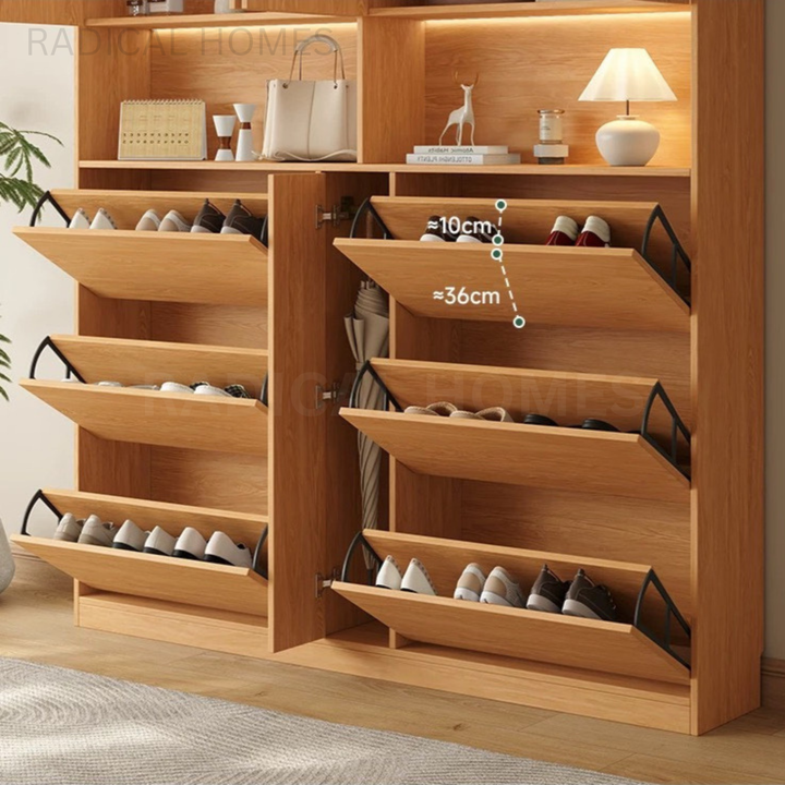 MANNETH Modern Solid Wood Shoe Cabinet - Radical Homes Singapore