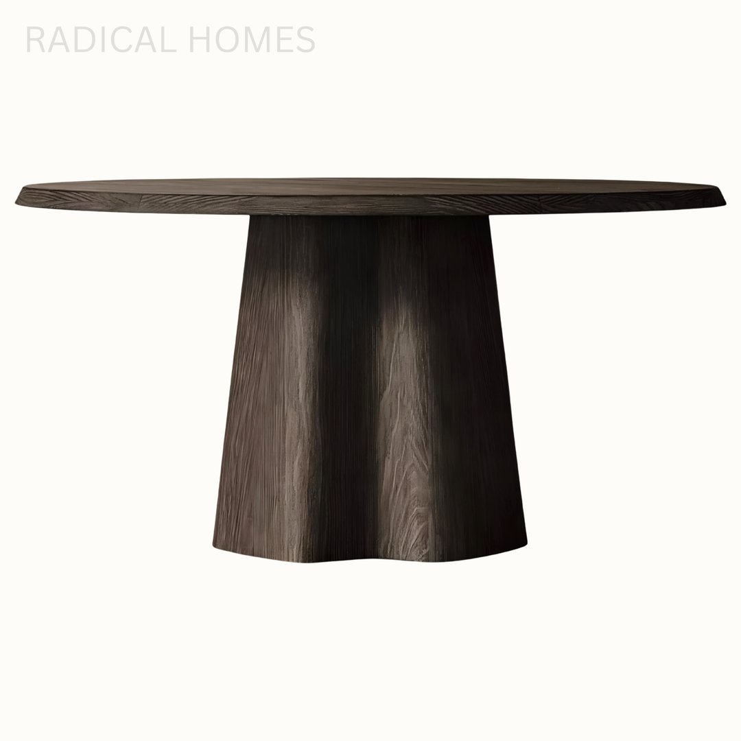 ORVINO Modern Solid Wood Round Dining Table - Radical Homes Singapore