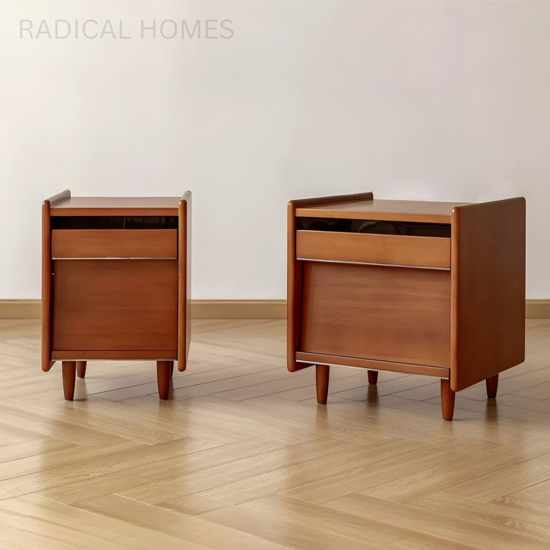 NARVEL Modern Solid Wood Bedside Table - Radical Homes Singapore