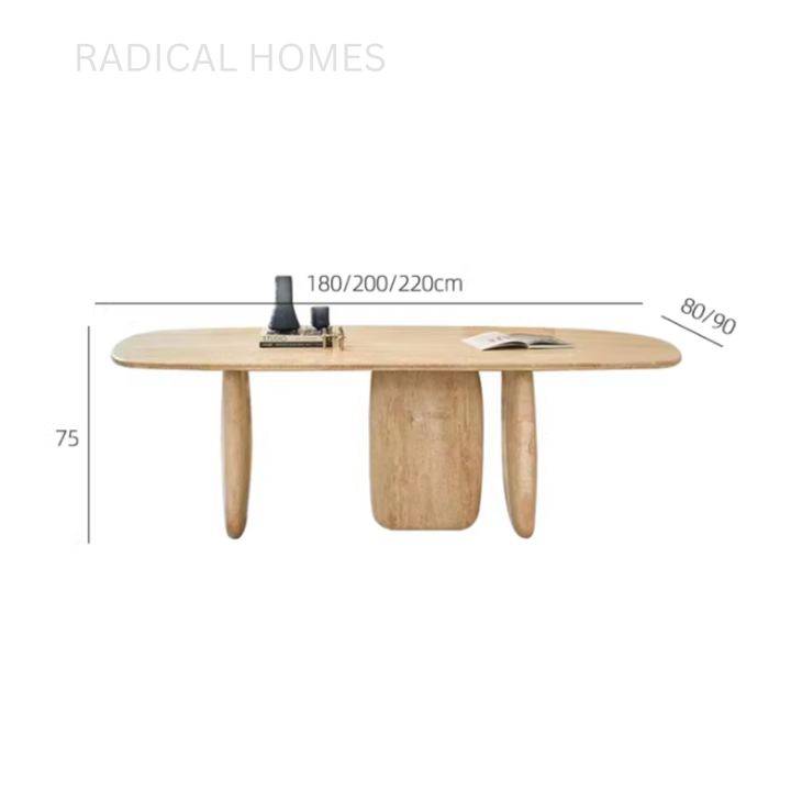 ALSTON Modern Travertine Dining Table - Radical Homes Singapore