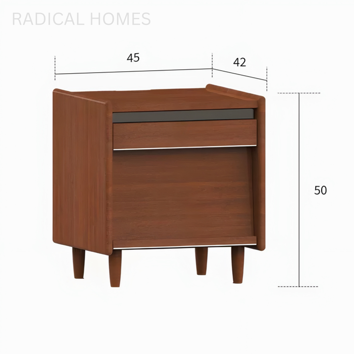 NARVEL Modern Solid Wood Bedside Table - Radical Homes Singapore