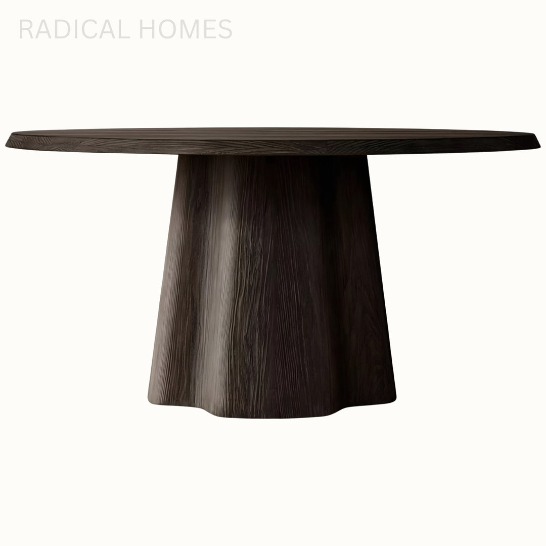 ORVINO Modern Solid Wood Round Dining Table - Radical Homes Singapore