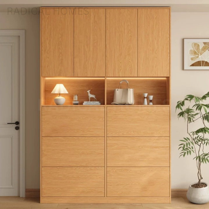 MANNETH Modern Solid Wood Shoe Cabinet - Radical Homes Singapore