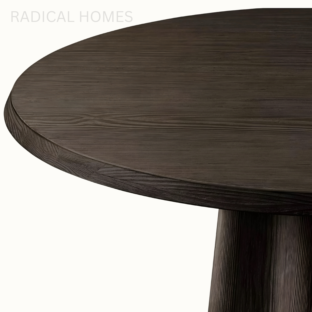 ORVINO Modern Solid Wood Round Dining Table - Radical Homes Singapore