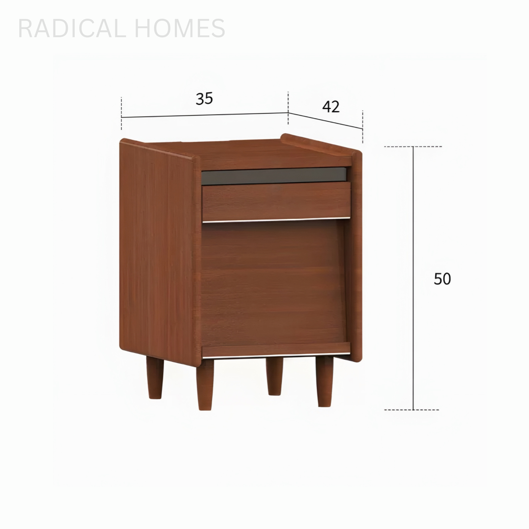 NARVEL Modern Solid Wood Bedside Table - Radical Homes Singapore