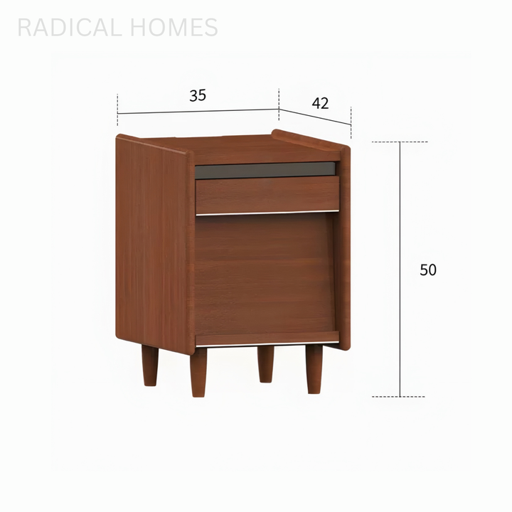 NARVEL Modern Solid Wood Bedside Table - Radical Homes Singapore
