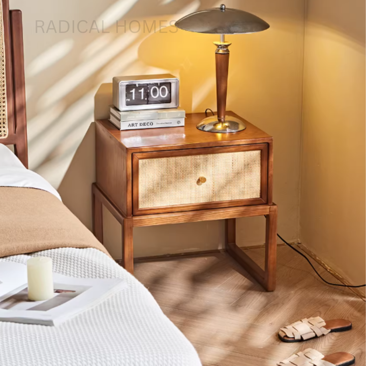 AURELIA Rattan Bedside Table