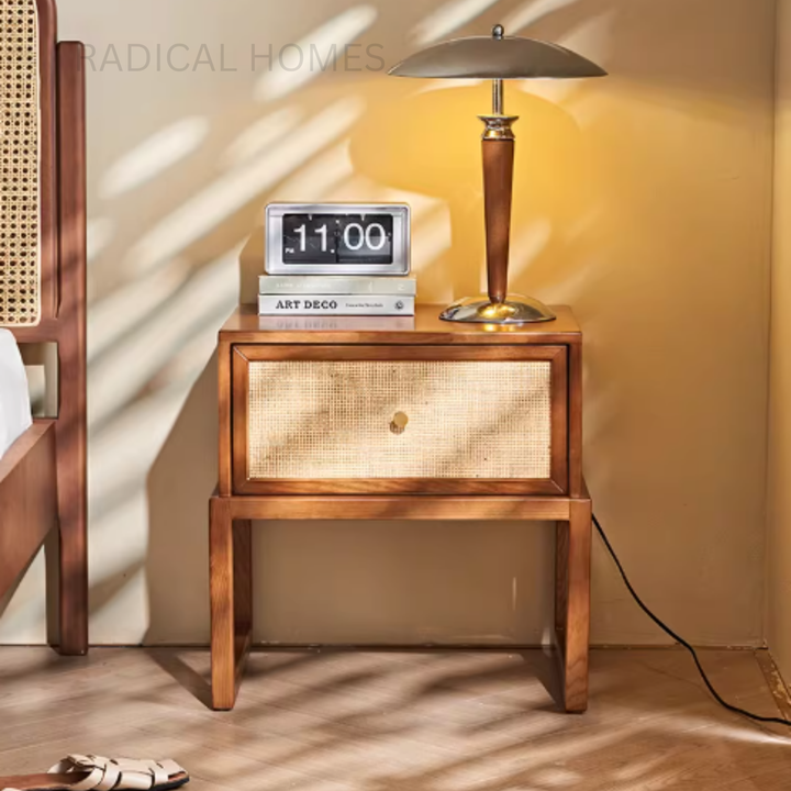 AURELIA Rattan Bedside Table