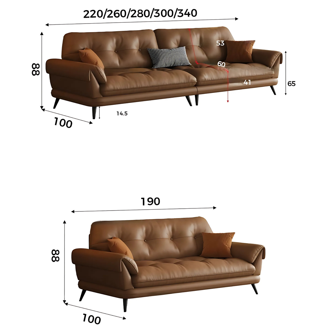 VARESE Modern Genuine Leather Sofa