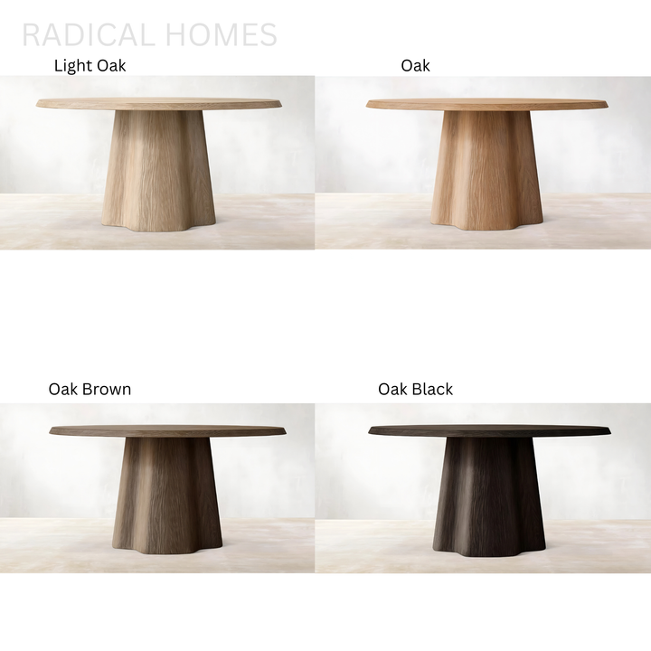 ORVINO Modern Solid Wood Round Dining Table - Radical Homes Singapore