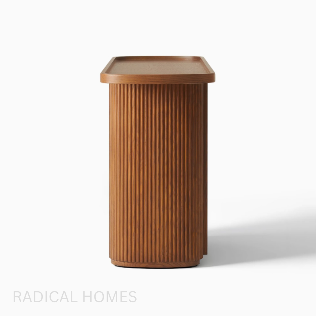 VERDONA Modern Fluted Solid Wood Console Table