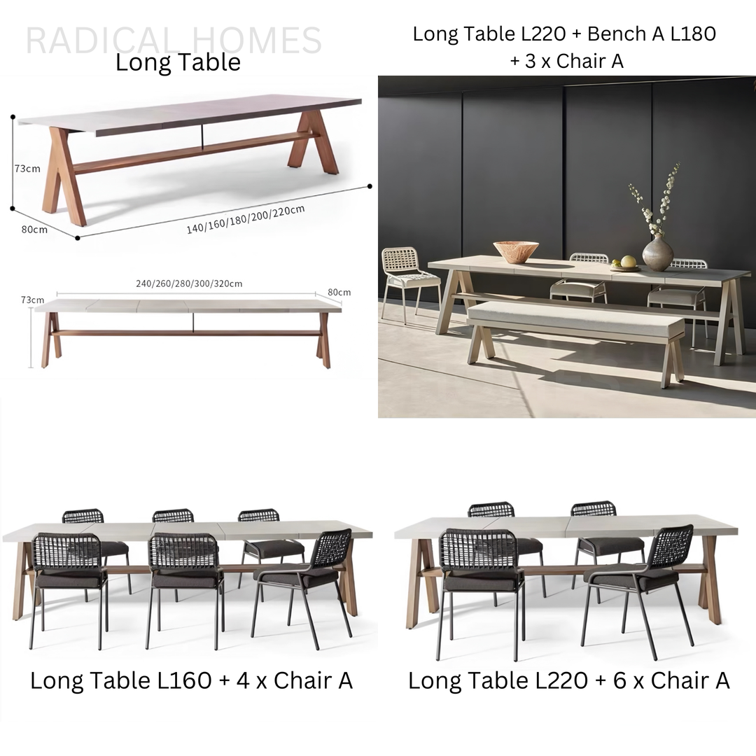 ROME Modern Outdoor Sintered Stone Dining Table
