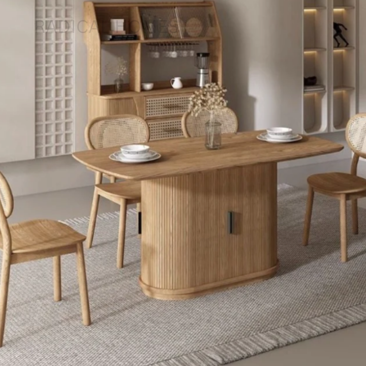 GENEVA Modern Solid Wood Dining Table - Radical Homes Singapore