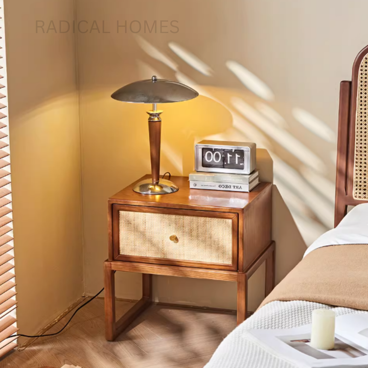 AURELIA Rattan Bedside Table