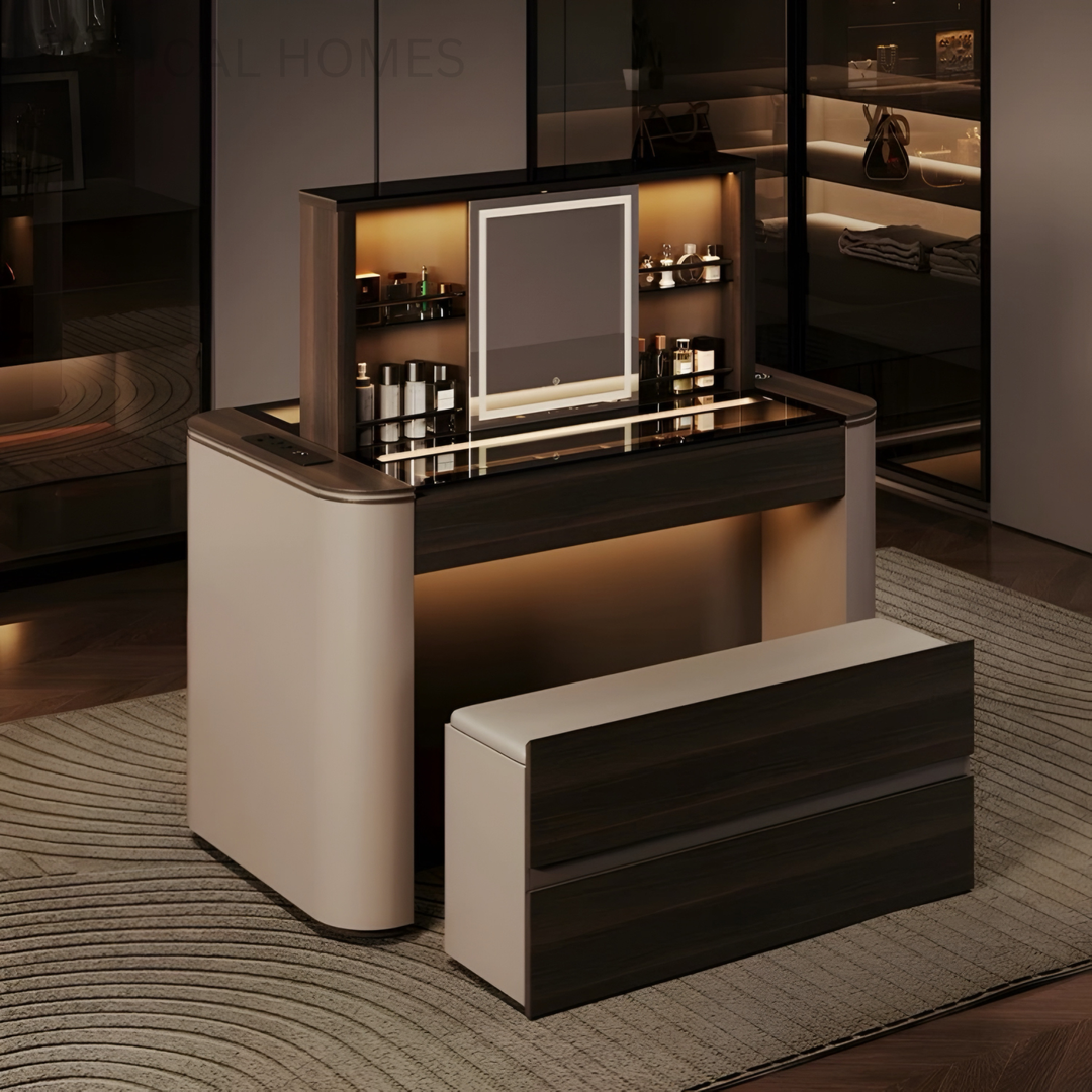 LUMIERE Modern Smart Lift Vanity Table - Radical Homes Singapore