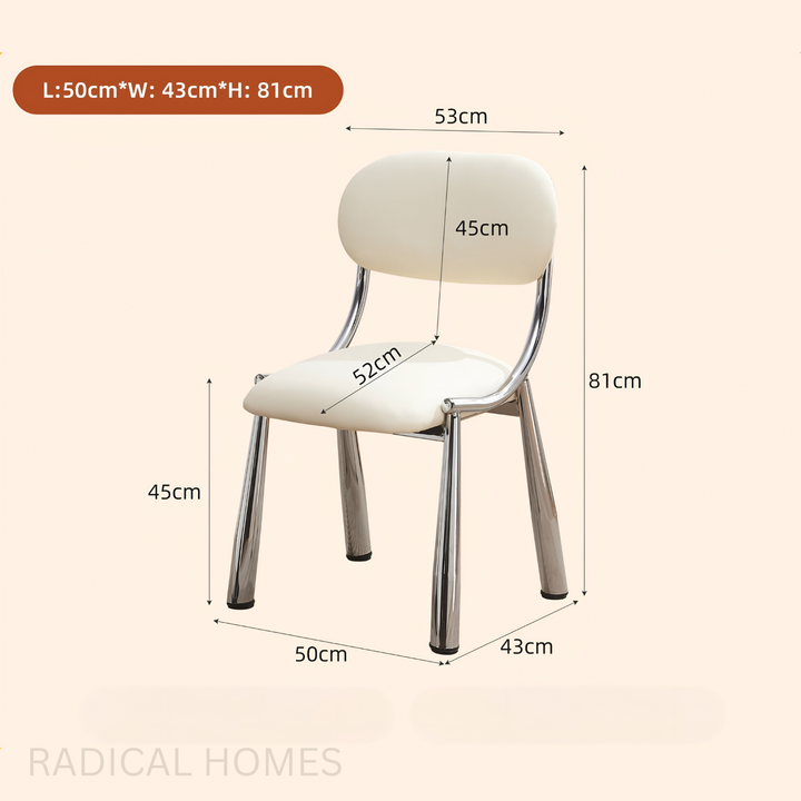 LENIIE Modern Boucle / Leather Dining Chair