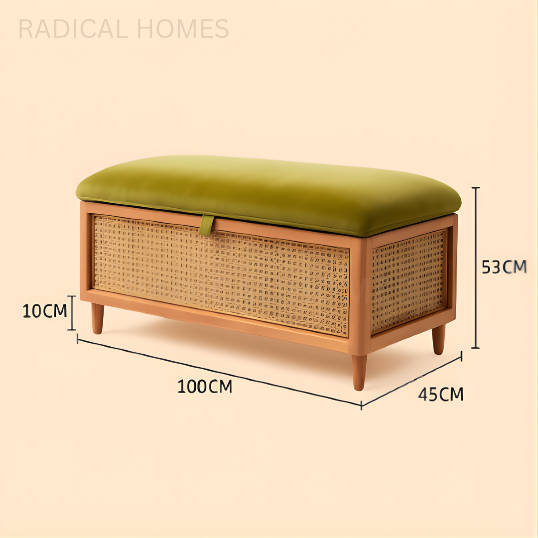 TOLE Vintage Rattan Storage Bench - Radical Homes Singapore