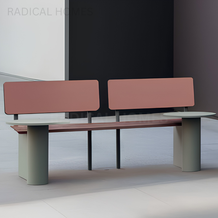 ORA Modern Outdoor Bench With Side Tables