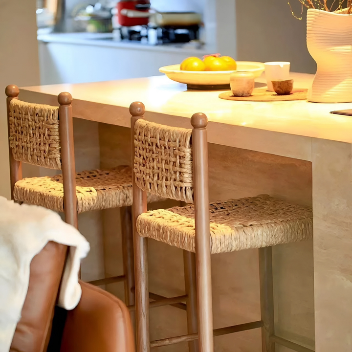 HARBOUR Rustic Rattan Bar Stool