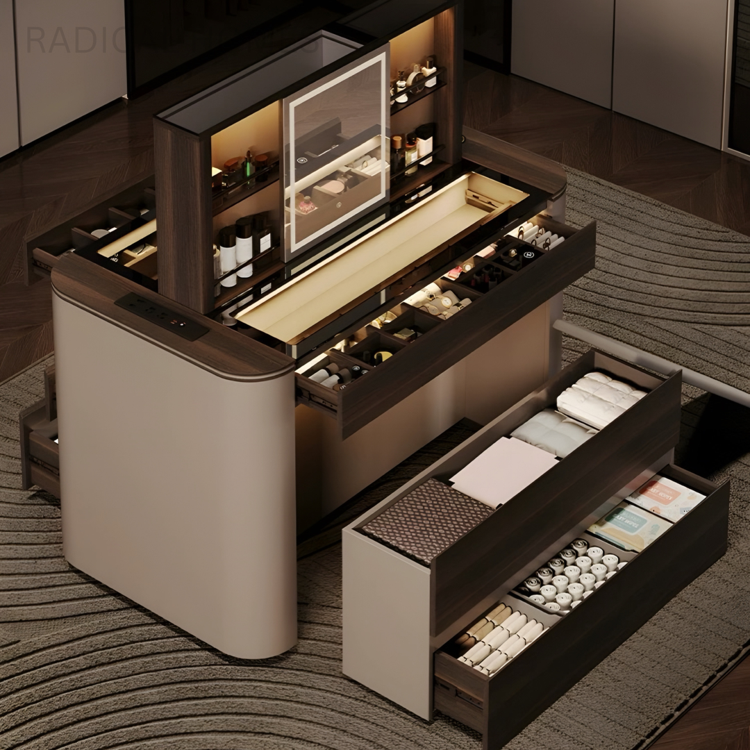 LUMIERE Modern Smart Lift Vanity Table - Radical Homes Singapore