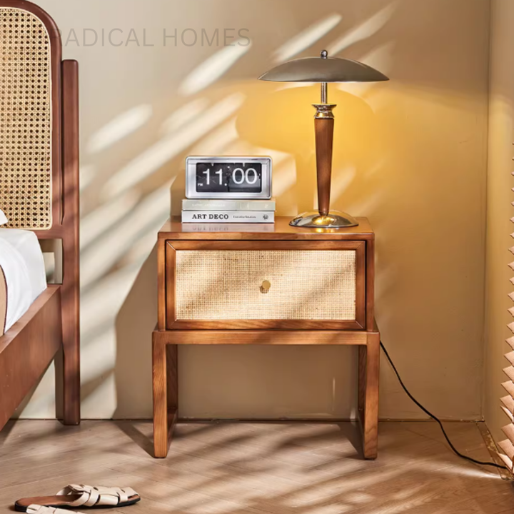 AURELIA Rattan Bedside Table