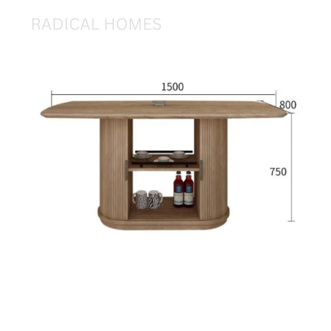 GENEVA Modern Solid Wood Dining Table - Radical Homes Singapore