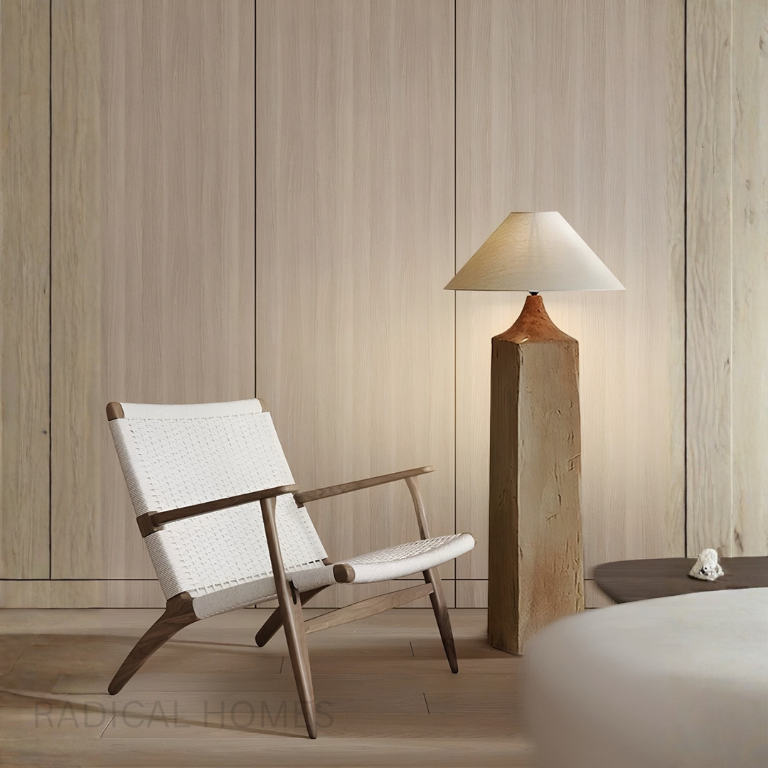 OAKLORE Modern Solid Wood Floor & Table Lamp
