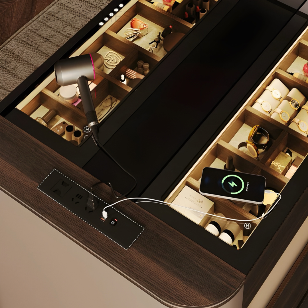 LUMIERE Modern Smart Lift Vanity Table - Radical Homes Singapore