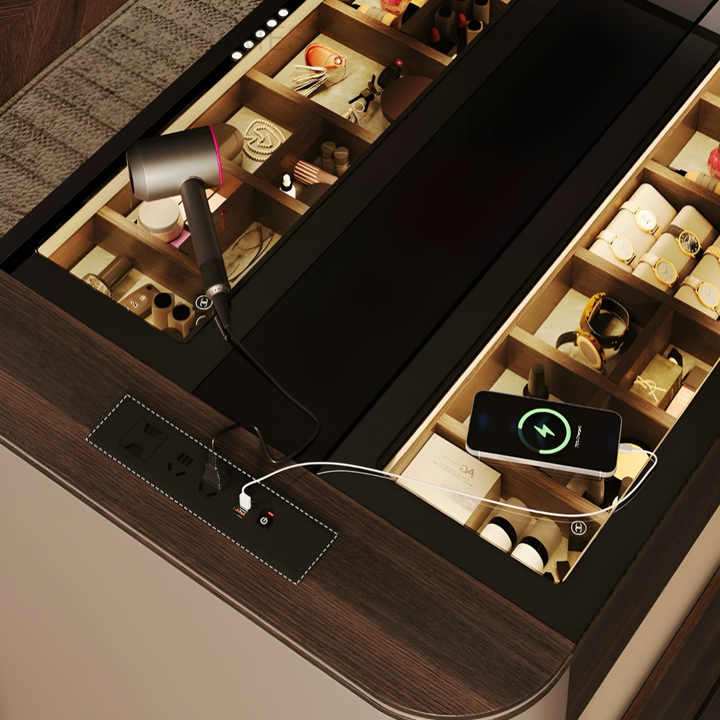 LUMIERE Modern Smart Lift Vanity Table - Radical Homes Singapore