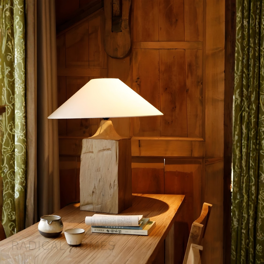 OAKLORE Modern Solid Wood Floor & Table Lamp