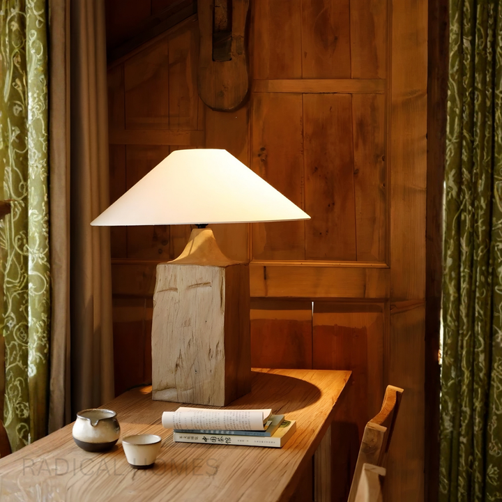 OAKLORE Modern Solid Wood Floor & Table Lamp