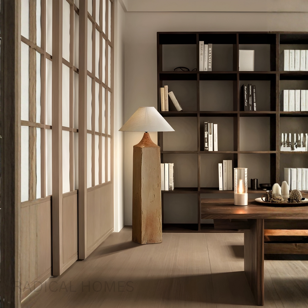 OAKLORE Modern Solid Wood Floor & Table Lamp